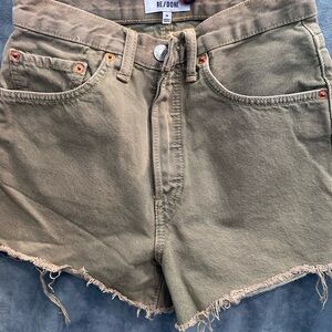 Re/Done Women's Khaki Jean Shorts
